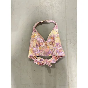 Altar'd State Floral Halter Crop Top Purple Pink Yellow Boho Retro Small thumbnail 2