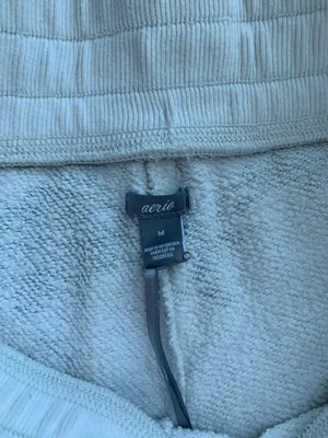 Aerie white with silver star comfy shorts thumbnail 2