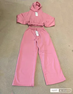 ZARA Long Sleeve Sweatsuit Set With Hoodie And Wide Leg Size S thumbnail 2