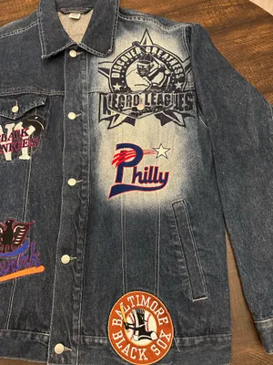 Negro League Baseball Museum Denim Blue Jean Jacket Mens 3XL XXXL Team Logo thumbnail 3