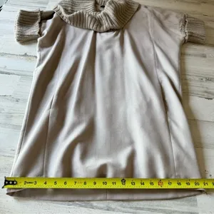 Zara‎ Lagenlook Boho Wool Tunic Mini Dress Knit Neck Straight Silhouette Large thumbnail 13