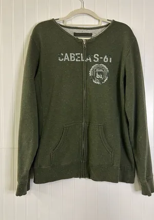 Vintage Y2K Jansport Cabela's 61 Zip Up Hoodie Size Medium thumbnail 1