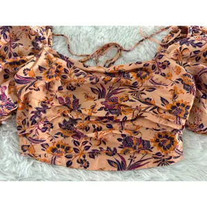 Free people sunday floral crop‎ top shirt XS thumbnail 2