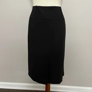 Sharagano Studio Skirt Straight Midi High Waisted Back Split Bet Loops Black thumbnail 11