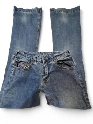 Cowgirl Tuff Women's Bootcut Jeans in Washed Blue thumbnail 1