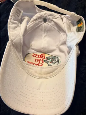 Bass Pro Shops White Cap with Yellow Patch and Red Logo thumbnail 3
