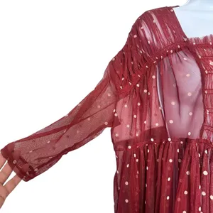 Free People Saya polka dot Sheer Mesh Tulle Baby doll Dress Size S thumbnail 10