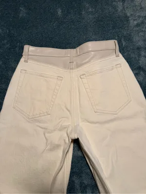 Abercrombie & Fitch The 90's Straight Ultra High Rise Off White Denim Jeans 10 thumbnail 7