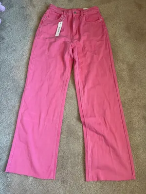 SheIn pink wide leg jeans thumbnail 1