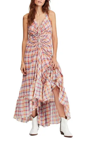 Free People Rainbow Dreams Maxi Dress Pastel Rainbow Combo (Size 0) thumbnail 1