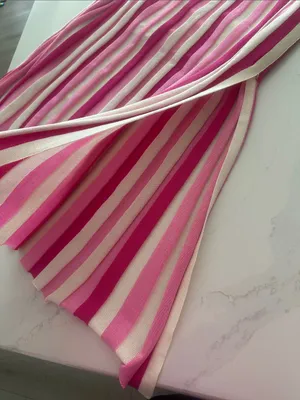Express Striped knit cream pink and magenta longer skirt with side slit size M‎ thumbnail 4
