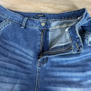 Flamingals Sz 2XL Wide Leg Jeans Mid Waist Baggy Stitch Decor Washed Pants New thumbnail 5