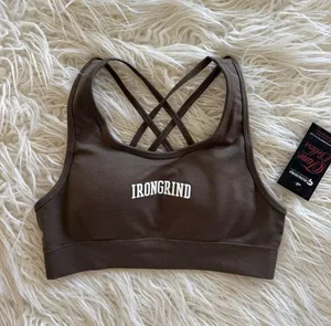 IronGrind Reborn Double Crossover Sports Bra Mocha Size Small thumbnail 1