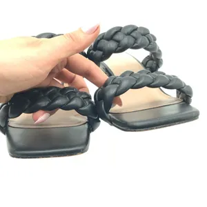 BCBGeneration FINAA Black Braided Block Heeled Sandals Size 10 thumbnail 10