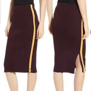Scotch & Soda Dans La Nuit Fitted Ribbed Knit Skirt Side‎ Stripes Bodycon Size M thumbnail 2