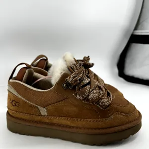 Ugg Lowmel Sneakers Suede Sheepskin Insulated Low Top Lace Up Chestnut 7 thumbnail 3