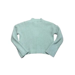 Kendall and Kylie Ribbed V neck Cardigan Button down Pistachio Green Small thumbnail 3