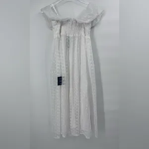 Lulus Lovely Charisma White Eyelet‎ Embroidered Off-The-Shoulder Dress thumbnail 4