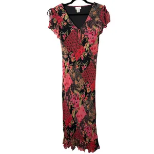 Paradise NY Vintage Y2K Flowy beaded Maxi Dress Size Large thumbnail 3