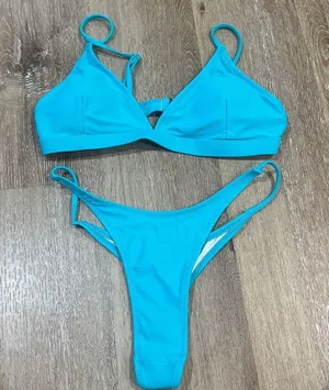 Vibrant turquoise Blue Bikini Set small thumbnail 1
