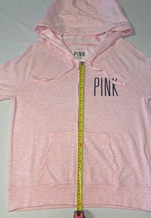 Victoria's Secret PINK Lightweight Light Pink Perfect Zip Hoodie Size Medium EUC thumbnail 14