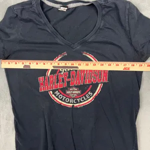 Harley Davidson Women Large V Neck Short Sleeve Graphic T‎ Cotton 2016 Authentic thumbnail 5