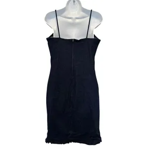 Fashion Bug Vintage Denim Lace Trim Slip Mini Dress M Babydoll Y2K 90s Coquette Ruffle‎ Fem thumbnail 7