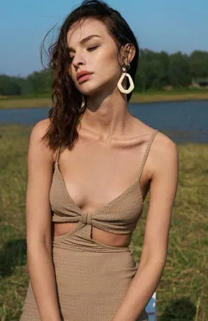 Cut Out Dress Tan thumbnail 5