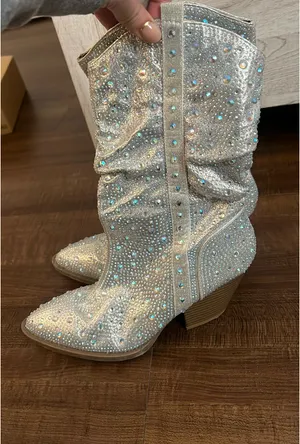 Shein Sparkly Cowboy Boots thumbnail 2