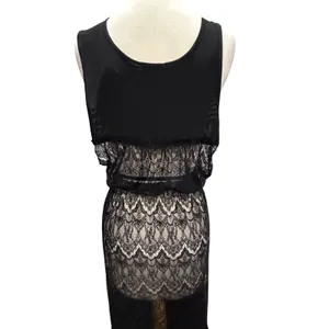 Sin Clarity Sheer Lace Duster Black Maxi Overlay Gothic Festival Whimsygoth Sz S thumbnail 6