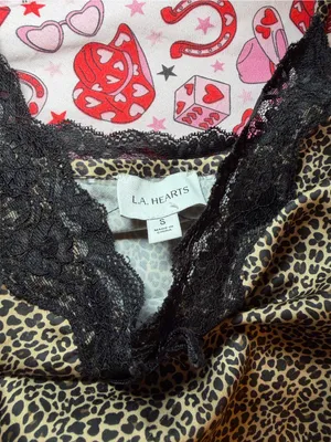LA Hearts Size Small Lace Trim Leopard Slip Dress Pacsun sleep dress thumbnail 6