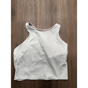 Lululemon Energy‎ High Neck Longline Bra White Size 10 Racerback Sports Bra flaw thumbnail 4