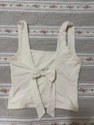 Edikted White Going Out Tank Bow Back thumbnail 2