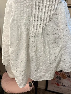 Aerie White Eyelet Smocked Mini Dress XS thumbnail 3