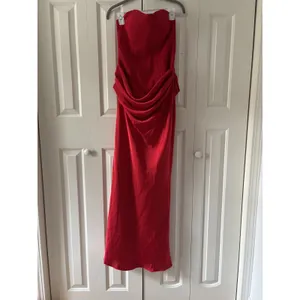 Red Strapless Corset Back Evening Dress Size 8 thumbnail 3