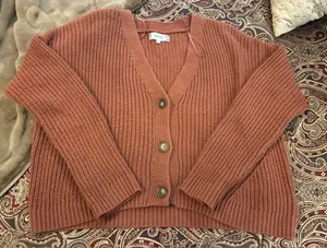 Women's Pink Rose Brand Rust Sweater Size Large thumbnail 1