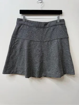Banana Republic black and gray flounce tweed skirt size 8 thumbnail 3