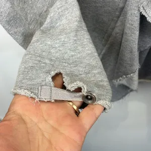 We the Free Free People Ebb and Flow Zip Up Ruffle Sweatshirt size XS Gray thumbnail 8