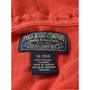 Polo Jeans Co Ralph Lauren XL Coral Ruffle Polo Shirt Cotton Short Sleeve thumbnail 8