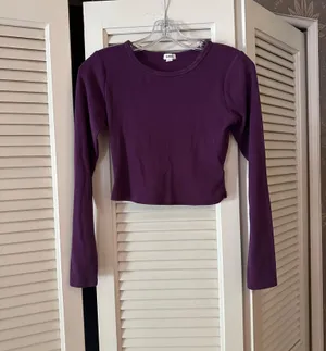 Garage Purple Crop Top Long Sleeve thumbnail 1