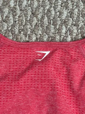 Gymshark Coral Pink Activewear Workout Cropped Long Sleeve Athletic Top thumbnail 9