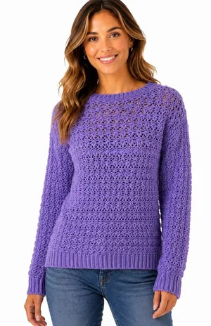 Lauren by Ralph Lauren Purple Alpaca Wool Pullover Sweater thumbnail 1