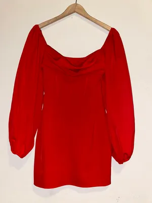 Princess Polly LILLIE LONG SLEEVE MINI DRESS RED thumbnail 3