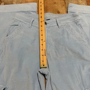 American Eagle Blue Corduroy Super High-Rise Baggy Wide Leg Pants Sz 4 Cargo thumbnail 6