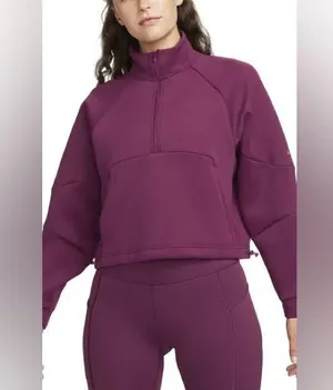 Nike Dri-FIT Prima Women's 1/2-Zip Training Top Size Medium Plum Pullover NWT thumbnail 1