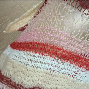 Indah Shawl Stripes Gia One Size Red Pink Cream thumbnail 4