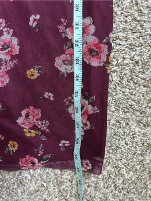 Rue21 Burgundy Floral Midi Slip Dress Formal Stretch Y2K Vintage Comfy Medium thumbnail 6
