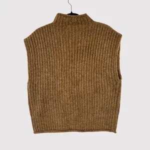NWT Madewell Womens Vest Brown Stimpson Sweater Wool Knit Ribbed Pullover Medium thumbnail 3