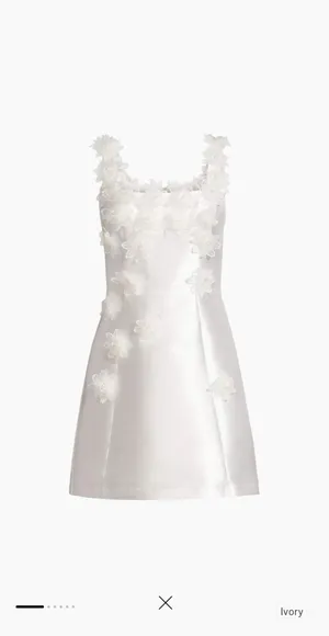 Elliatt White Satin Bridal Event Dress Floral detail thumbnail 2