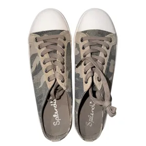 Splendid Adel Womens 8.5M Camo Mule Sneakers Slip On Lace Up Olive SD0ADE71 thumbnail 5